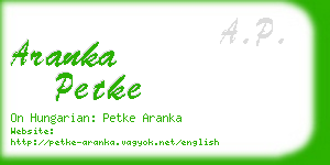 aranka petke business card